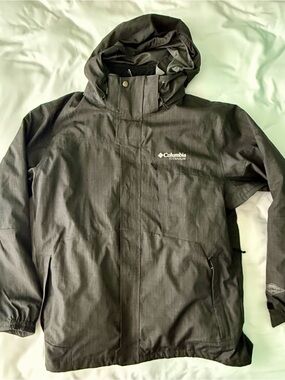 Columbia Men's Hooded Interchange Jacket - Charcoal Gray Size Large